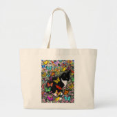 Kreuken in Butterflies - Tux Kitty Cat Grote Tote Bag (Voorkant)