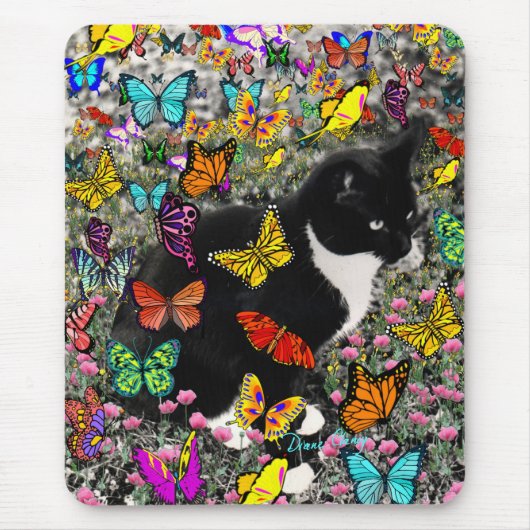 Kreuken in Butterflies - Tux Kitty Cat Muismat (Voorkant)