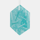 Kreuken, moeren en bouten glas ornament (Voorkant links)