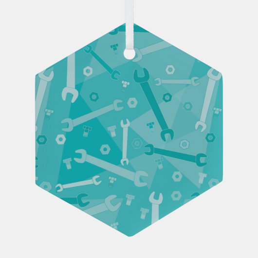 Kreuken, moeren en bouten glas ornament (Achterkant)