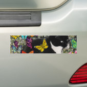 Kreuken op vlinders - Tuxedo-Kat Bumpersticker (Op auto)