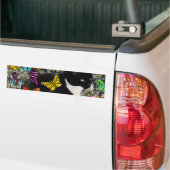 Kreuken op vlinders - Tuxedo-Kat Bumpersticker (Op Truck)