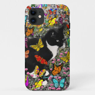 Kreuken op vlinders - Tuxedo-Kat iPhone 11 Hoesje