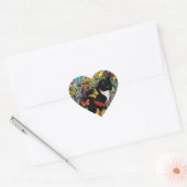 Kreuken op vlinders - Tuxedo-Kat Hart Sticker (Envelop)