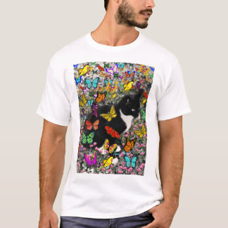 Kreuken op vlinders - Tuxedo-Kat T-shirt