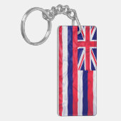 Kreukgerichte vlag Hawaii Sleutelhanger (Voorkant Links)