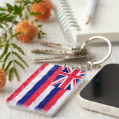 Kreukgerichte vlag Hawaii Sleutelhanger (Voorkant Rechts)