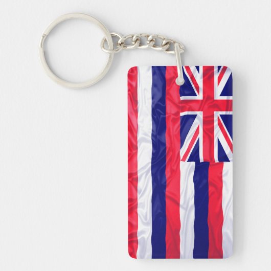 Kreukgerichte vlag Hawaii Sleutelhanger (Voorkant)