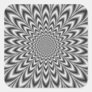 Kreukgesneden puls in zwart-wit vierkante sticker