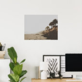 Kreukgestonken strand met palmbomen poster (Thuiskantoor)