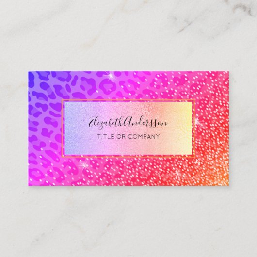 Kreukglansglansglansglansglanzend paars visitekaartje (Voorkant)
