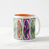 Kreukgolven surfboard tweekleurige koffiemok (Voorkant rechts)