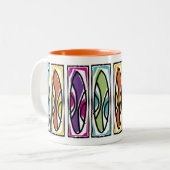 Kreukgolven surfboard tweekleurige koffiemok (Voorkant links)