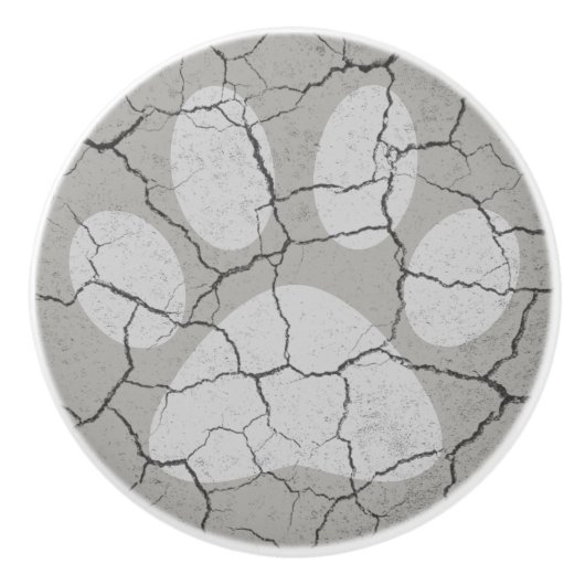 Kreukgrijze wasbak keramische knop (Voorkant)