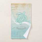 Kreukhuis Nautical Turtle Aqua Blue ID623 Bad Handdoek (Handdoek)