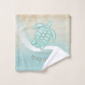 Kreukhuis Nautical Turtle Aqua Blue ID623 Bad Handdoek (Wasdoekje)