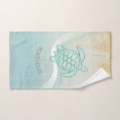 Kreukhuis Nautical Turtle Aqua Blue ID623 Bad Handdoek (Handdoek)