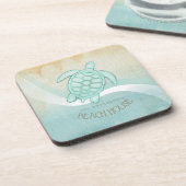 Kreukhuis Nautical Turtle Aqua Blue ID623 Bier Onderzetter (Linkerzijde)