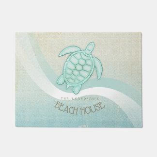 Kreukhuis Nautical Turtle Aqua Blue ID623 Deurmat