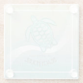 Kreukhuis Nautical Turtle Aqua Blue ID623 Glazen Onderzetter (Achterkant)
