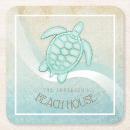 Kreukhuis Nautical Turtle Aqua Blue ID623 Kartonnen Onderzetters