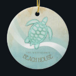 Kreukhuis Nautical Turtle Aqua Blue ID623 Keramisch Ornament<br><div class="desc">Met dit product in de zachte kleuren van zee en zand kunt u eenvoudig uw eigen naam en tekst toevoegen met de meegeleverde sjabloon. Het eenvoudige afbeelding van de schildpad op een benauwde, waterverf achtergrond wordt gemarkeerd door een golfaccent in aqua en wit. Als je niet het geluk hebt om...</div>