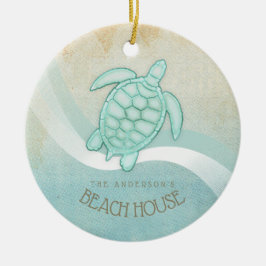 Kreukhuis Nautical Turtle Aqua Blue ID623 Keramisch Ornament