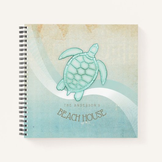 Kreukhuis Nautical Turtle Aqua Blue ID623 Notitieboek (Voorkant)