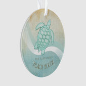 Kreukhuis Nautical Turtle Aqua Blue ID623 Ornament (voorkant)