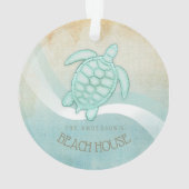 Kreukhuis Nautical Turtle Aqua Blue ID623 Ornament (achterkant)