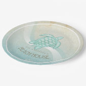 Kreukhuis Nautical Turtle Aqua Blue ID623 Papieren Bordje (Gekanteld)