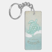 Kreukhuis Nautical Turtle Aqua Blue ID623 Sleutelhanger (Voorkant Links)