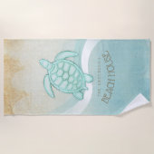 Kreukhuis Nautical Turtle Aqua Blue ID623 Strandlaken (Voorkant)