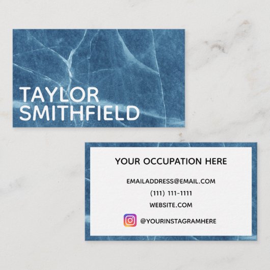 Kreukijsmarmer Visitekaartje (Voorkant / Achterkant)