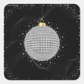 Kreukkerkerst Bauble Vierkante Sticker (Voorkant)