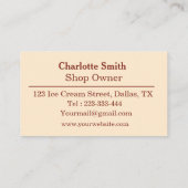 Kreukkleurig ijspatroon, aangepast visitekaartje (Achterkant)