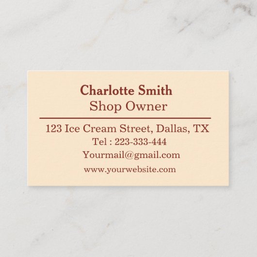 Kreukkleurig ijspatroon, aangepast visitekaartje (Achterkant)