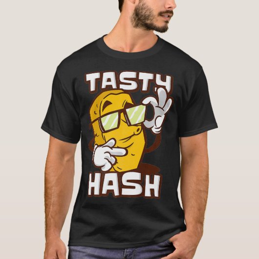 Kreukknobbels ontbijtvoedsel Hash Bruin grill T-shirt (Voorkant)