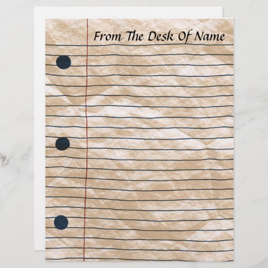 Kreukpapier met briefhoofd (Voorkant / Achterkant)