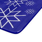 Kreukplank - Witte sneeuwvlokken op blauw Snijplank (Hoek)