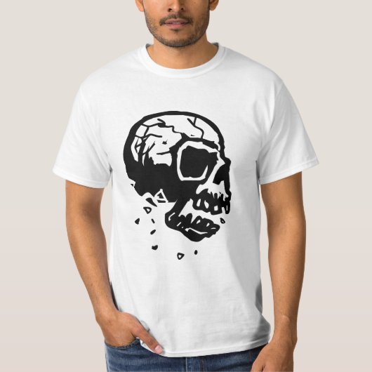 Kreukroofschedel Zwart en wit T-shirt (Voorkant)