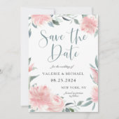 Kreukroze Waterverf Vloeiend huwelijk sparen de da Save The Date (Voorkant)