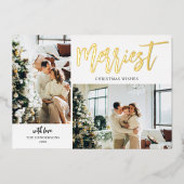 Kreukst kerstborstelscript: White foto van foto's Folie Feestdagenkaart (Voorkant)