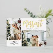 Kreukst kerstborstelscript: White foto van foto's Folie Feestdagenkaart (Staand Voorkant)