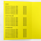 Kreukstaarvis, Beauty Salon Tri Fold Flyer Drieluik Uitnodiging (Binnenzijde eerst)