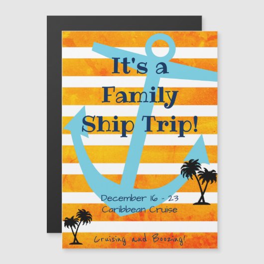 Kreukstateroom van Oranje achtergrond magneet Magnetische Uitnodiging (Voorkant / Achterkant)