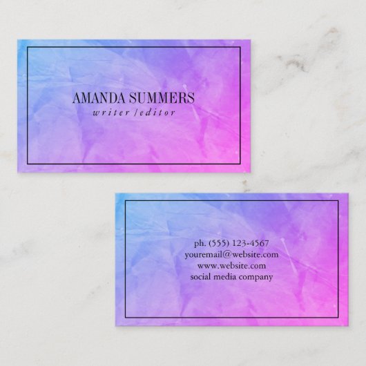 Kreukstructuur Visitekaartje (Voorkant / Achterkant)