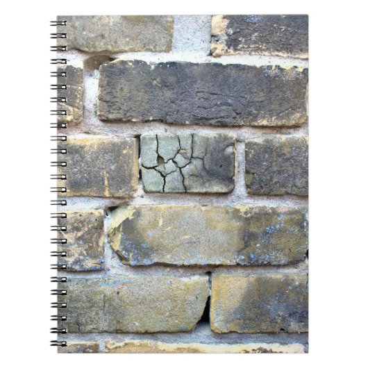Kreuktrommelende Brick Wall Zachte grunge Notitieboek (Voorkant)