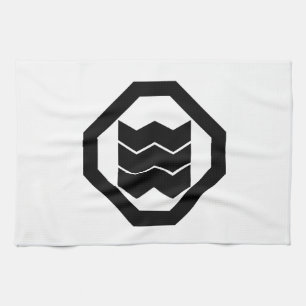 Kreukvormig Kanji voor drie in Oshiki Theedoek