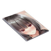 Kreukvrij meisje met geamberde ogen notitieboek (Rechterzijde)